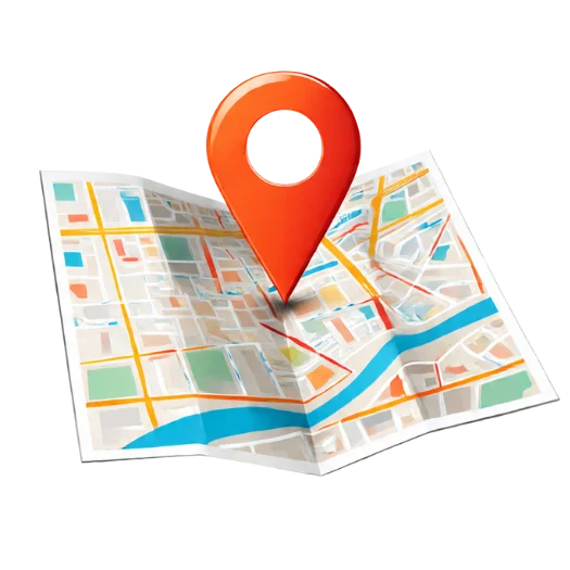 Map with location pin marker