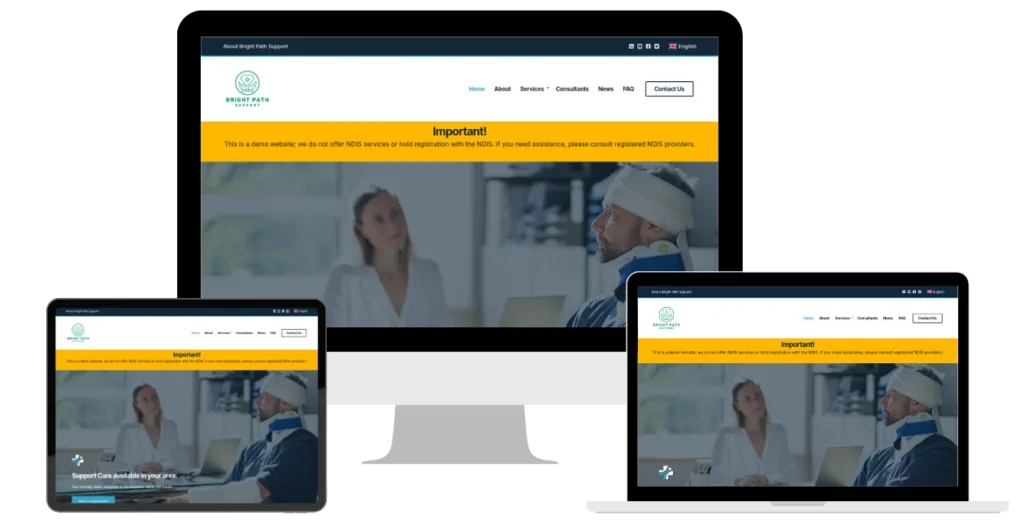 NDIS website responsive design preview Sydney