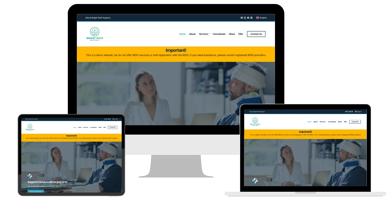 NDIS website responsive design preview Sydney