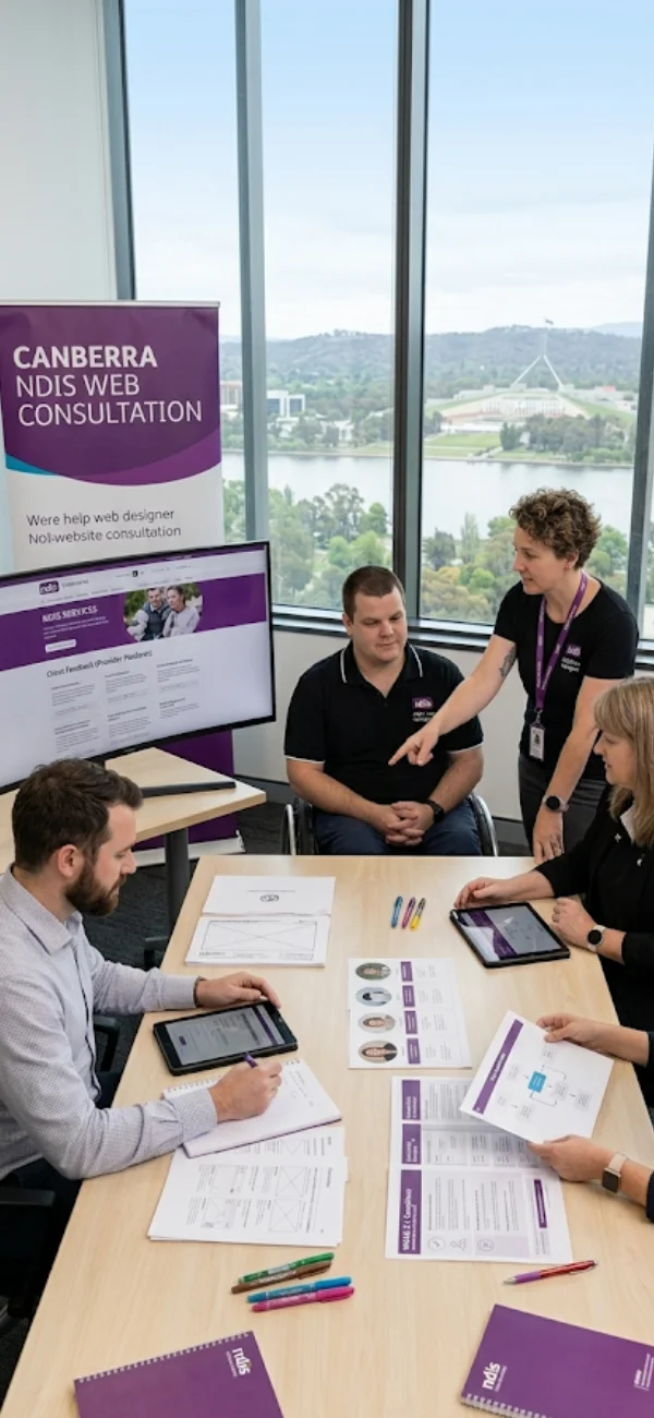 NDIS website design Canberra consultation with disability provider