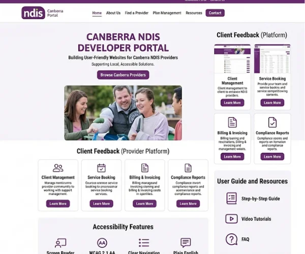 NDIS website design Canberra user friendly layout