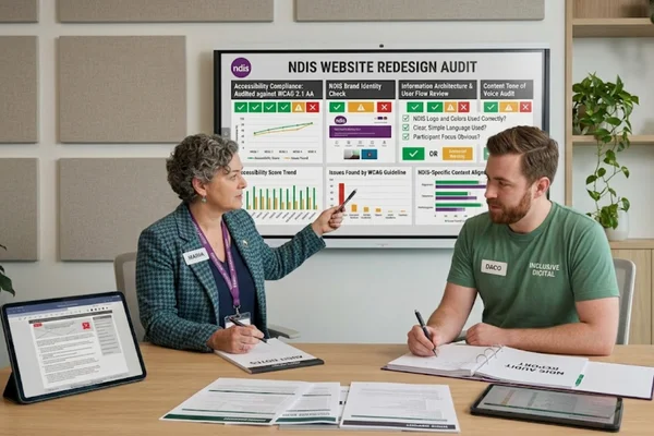 NDIS website redesign audit for disability support organisation