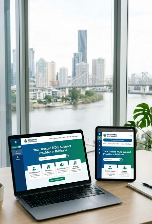 User friendly NDIS website layout Brisbane