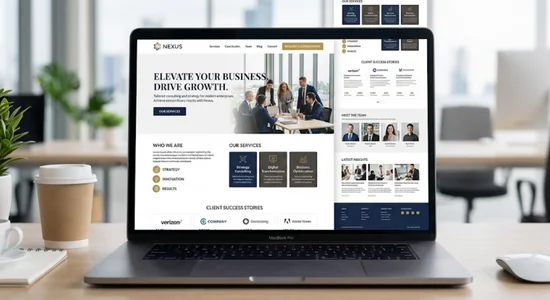 custom website design layout tailored for business branding and user experience