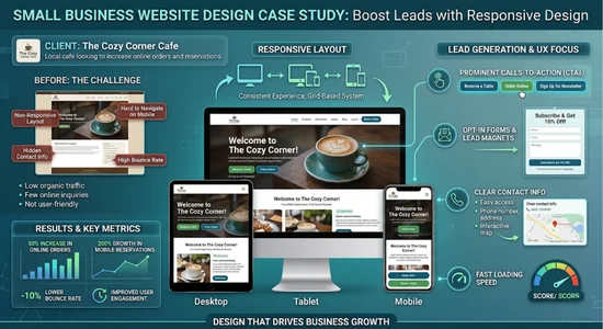 small business website design case study responsive layout and lead generation