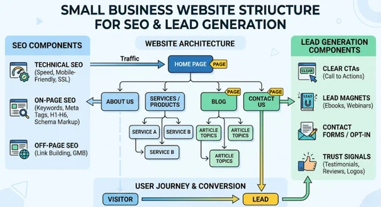 small business website structure and components for SEO and lead generation