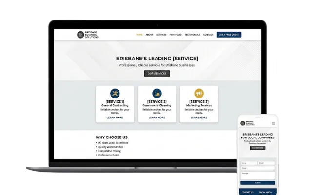 website design Brisbane responsive business website layout example for local companies