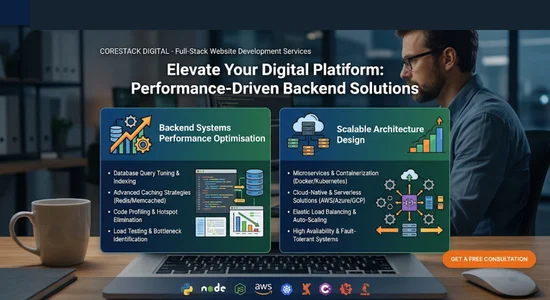 website development services Australia showing backend systems performance optimisation and scalable architecture
