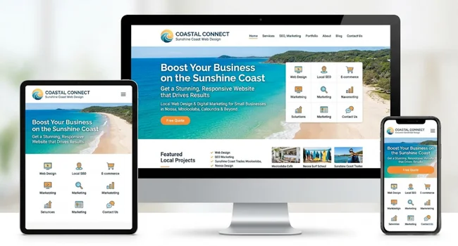 web design Sunshine Coast responsive business website example for local companies