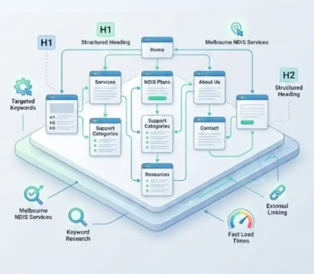 SEO optimised NDIS website architecture Melbourne